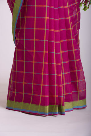 Mangalagiri Cotton Sarees With All Over Checks.