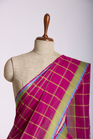 Mangalagiri Cotton Sarees With All Over Checks.