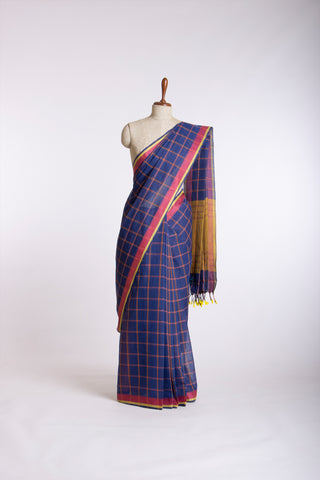 Mangalagiri Cotton Sarees With All Over Checks.