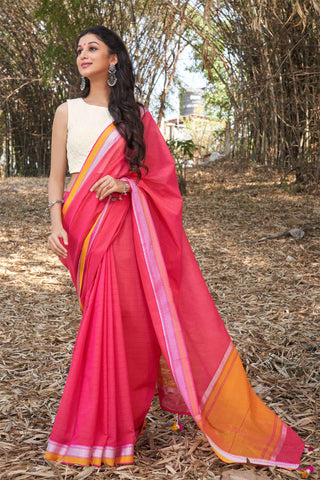 Mangalagiri plain cotton saree