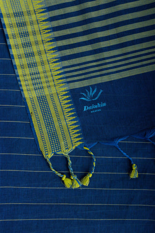 Mangalagiri cotton saree with allover stripes weaving