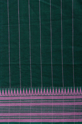 Mangalagiri cotton saree with allover stripes weaving