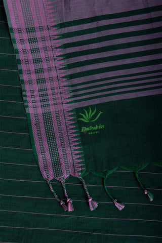 Mangalagiri cotton saree with allover stripes weaving