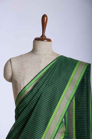 Mangalagiri cotton saree with stripes weaving