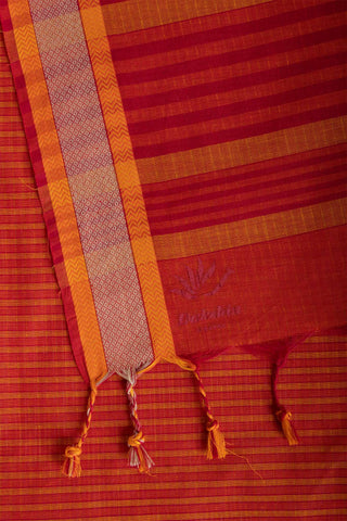 Mangalagiri cotton saree with stripes weaving