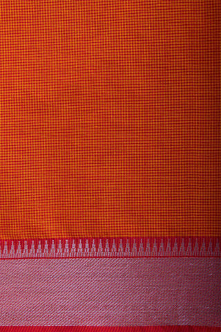 Mangalagiri cotton saree with silver jari border