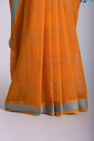 Mangalagiri cotton saree with allover box patti design