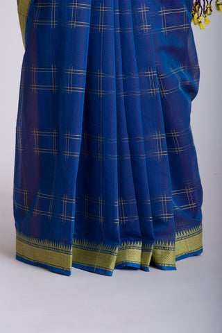 Mangalagiri cotton saree with allover box patti design