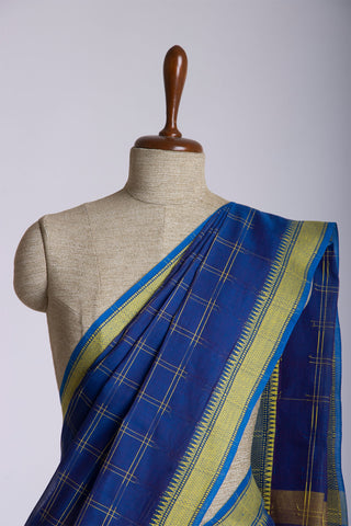 Mangalagiri cotton saree with allover box patti design