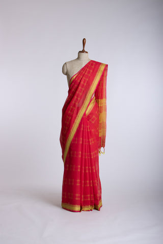 Mangalagiri cotton saree with allover box patti design