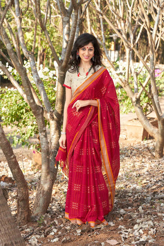 Uppada cotton butta weaving saree