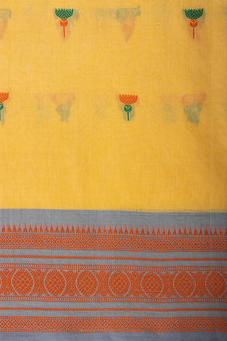 Uppada Cotton Saree With Flower Butta Weaving