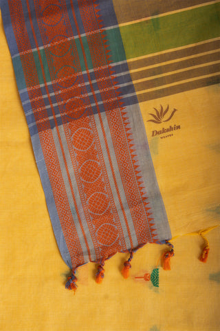 Uppada Cotton Saree With Flower Butta Weaving