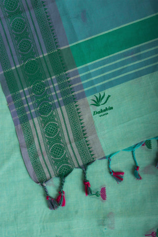 Uppada Cotton Saree With Flower Butta Weaving