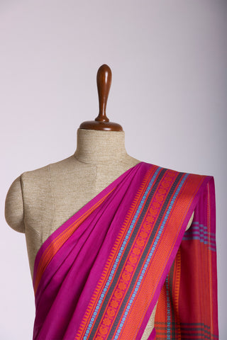 Pink Color Uppada Cotton Butta Weaving Saree