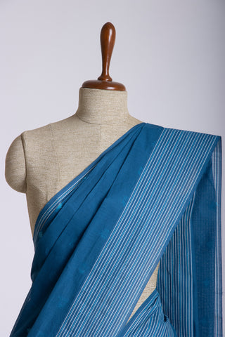 Venkatagiri cotton saree with blue color flower Weave