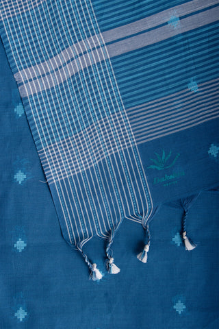 Venkatagiri cotton saree with blue color flower Weave