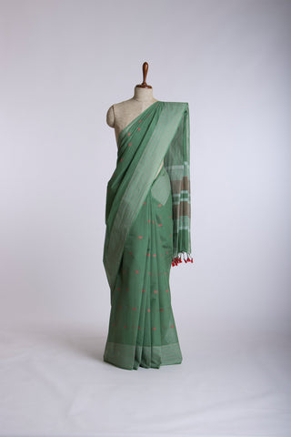 Venkatagiri cotton saree with blue color flower Weave