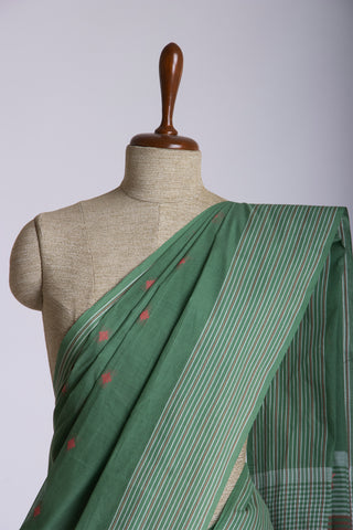 Venkatagiri cotton saree with blue color flower Weave