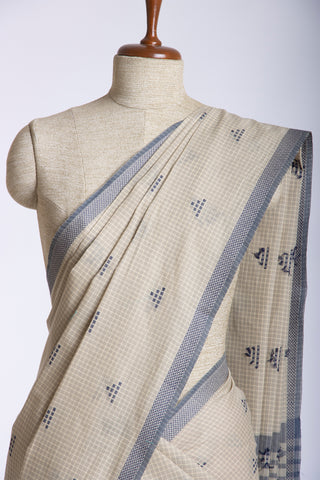 Venkatagiri cotton saree with allover small checks and butties