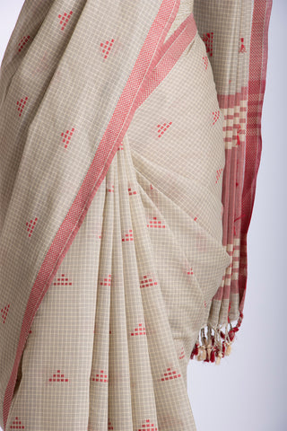 Venkatagiri cotton saree with allover small checks and butties