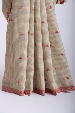 Venkatagiri cotton saree with allover small checks and butties