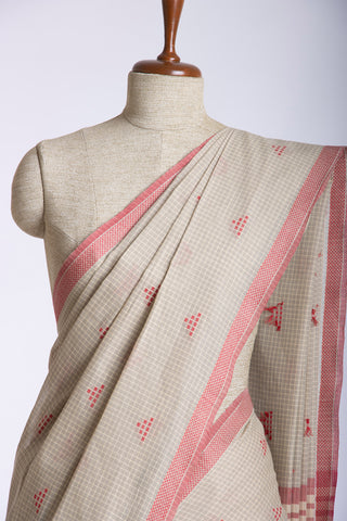 Venkatagiri cotton saree with allover small checks and butties