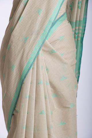 Venkatagiri cotton saree with allover small checks and butties