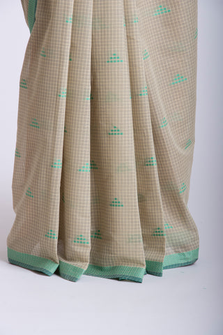 Venkatagiri cotton saree with allover small checks and butties