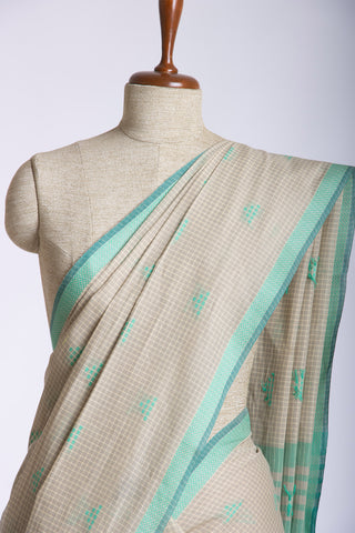 Venkatagiri cotton saree with allover small checks and butties