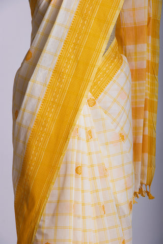 Venkatagiri cotton saree with allover checks and butties