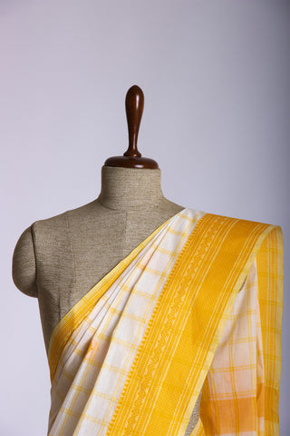 Venkatagiri cotton saree with allover checks and butties