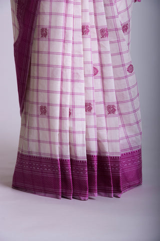 Venkatagiri cotton saree with allover checks and butties