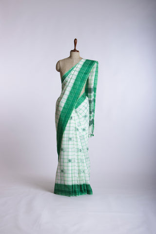 Venkatagiri cotton saree with allover checks and butties