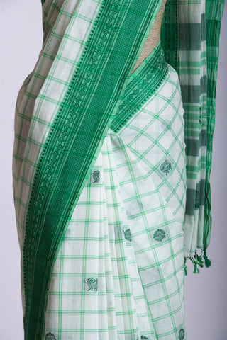 Venkatagiri cotton saree with allover checks and butties