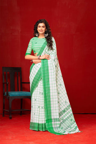 Venkatagiri cotton saree with allover checks and butties