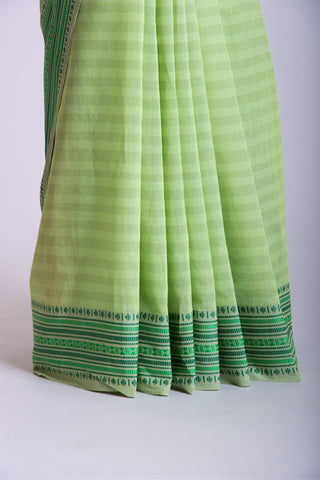 Venkatagiri cotton saree with allover stripes weaving