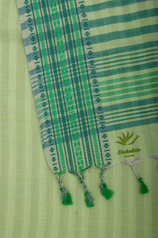 Venkatagiri cotton saree with allover stripes weaving