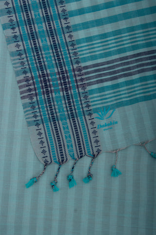 Venkatagiri cotton saree with allover stripes weaving