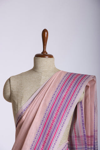 Venkatagiri cotton saree with allover stripes weaving