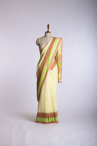 Venkatagiri cotton saree with peacock design