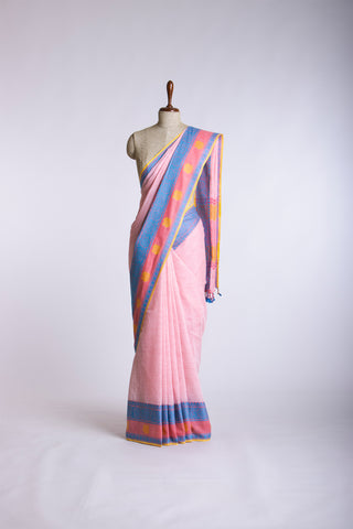 Venkatagiri cotton saree with peacock design