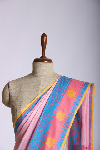 Venkatagiri cotton saree with peacock design