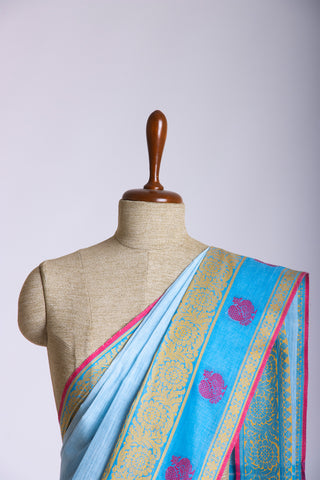 Venkatagiri cotton saree with peacock design