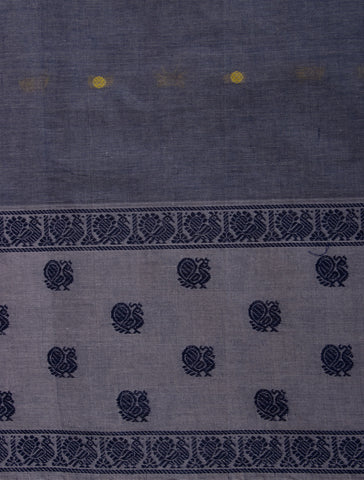 Sky Blue Venkatagiri Cotton Big Border with Butta Motif Weaving Saree