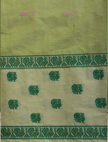 Sky Blue Venkatagiri Cotton Big Border with Butta Motif Weaving Saree