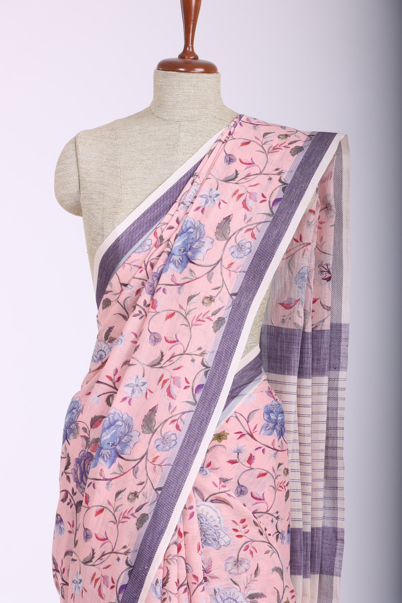 Gadwal cotton sarees | pure gadwal cotton saree with small border saree  design online from weavers | GAWT0000043