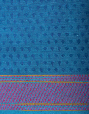 Tomato Pink Embose cotton saree with self weave