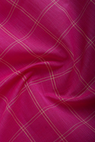 Venkatagiri Cotton saree in Rani pink with woven checks