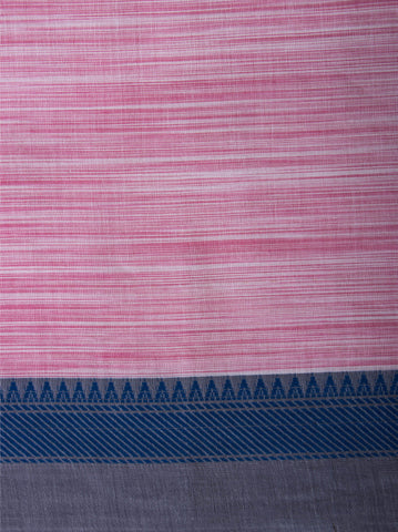 Neon blue with white slub ikkat effect cotton saree